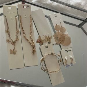 Gold Butterfly Jewelry Set